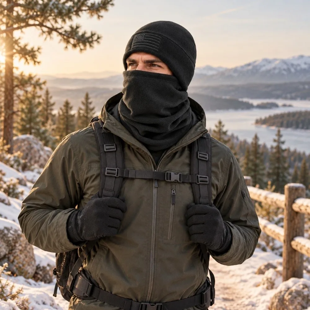 New Thermal Hat and Scarf Set Breathable Multifunctional Balaclava Hat Windproof Ear Protection Hat Outdoor Activities
