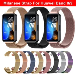 Magnetic Strap for Huawei Band 8 9 Smart Watch Wristband Milanese Loop Stainless Steel Replacement Bracelet for Huawei Band 8 9