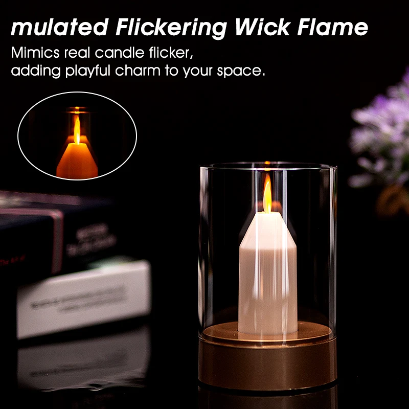 Rechargeable LED Candle Light Motion Sensor Dimmable Warm White Swinging Flameless Candle Home Party Holiday Decor Perfect Gift
