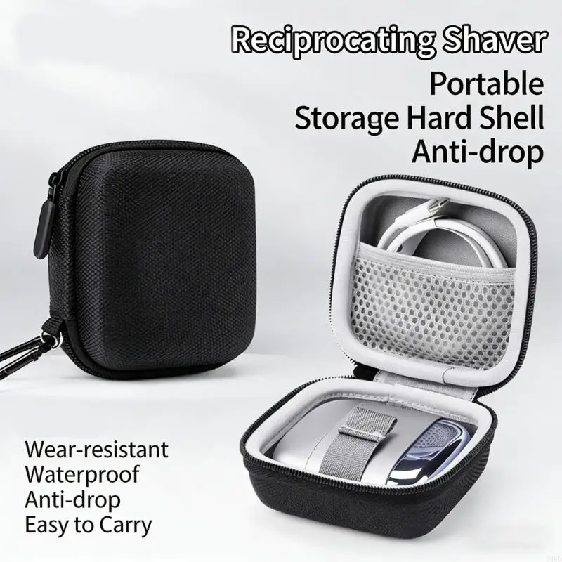 Protective Case Portable Travel Carrying Case Storage Box Men Electric Shaver Hard Case with Inner Pocket Shockproof Box