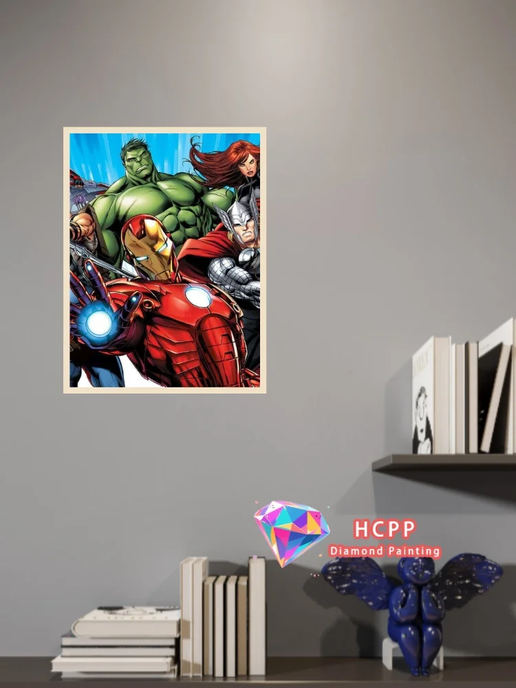 Avengers Iron Man Hulk Diamond Painting Kit Square Round Diamond 5D DIY Captain America Mosaic Handmade Art Gift Home Decor