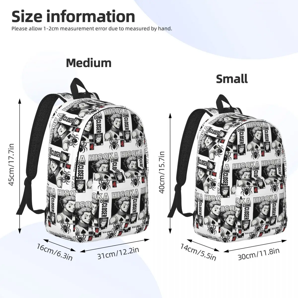 Hisoka Anime Hunter X Hunter Phantom Troupe Chrollo  Backpack Daypack Children BookBag School Bag Shoulder Bags for Men Women