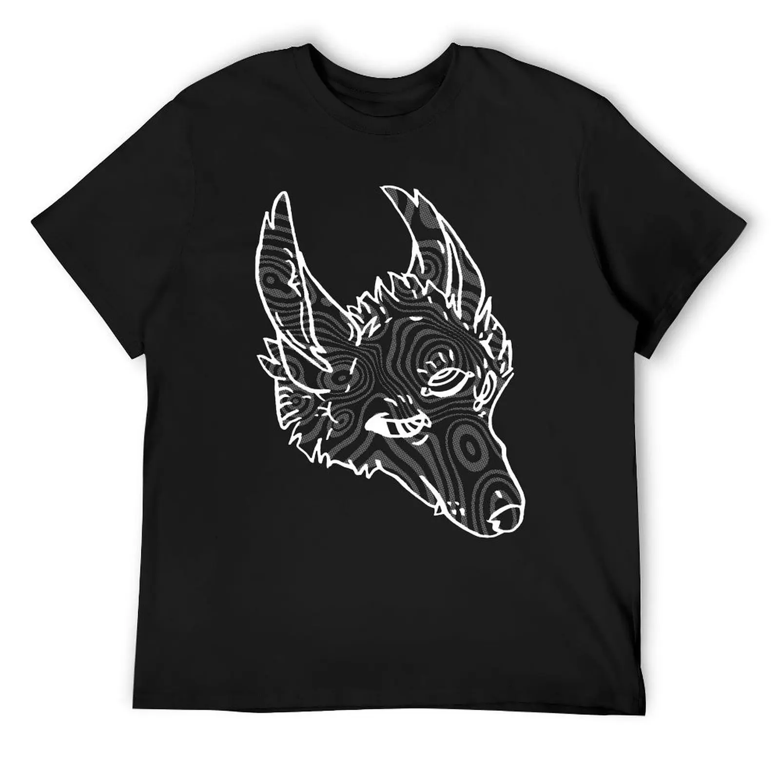 Halftone Coyote in White T-Shirt quick drying shirts graphic tee essential t shirt mens cotton t shirts