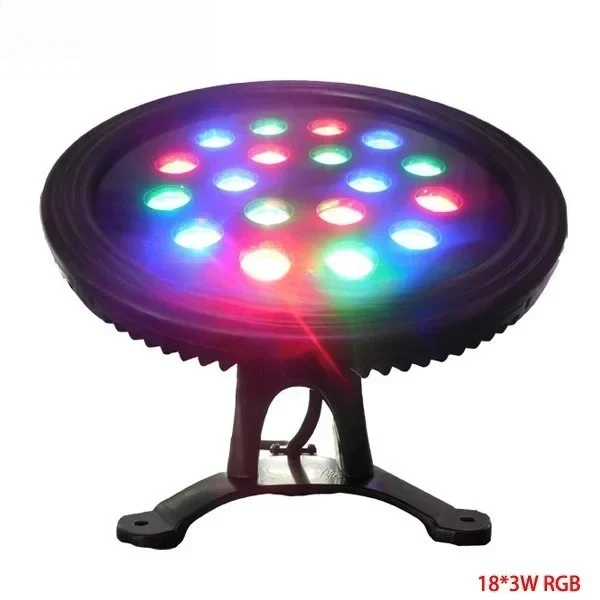 حمام سباحة تحت الماء LED أضواء IP68 مقاوم للماء شكل دائري ضياء 230 مللي متر DMX RGBW 4 في 1 18x4 واط مصابيح نافورة فائقة السطوع #2