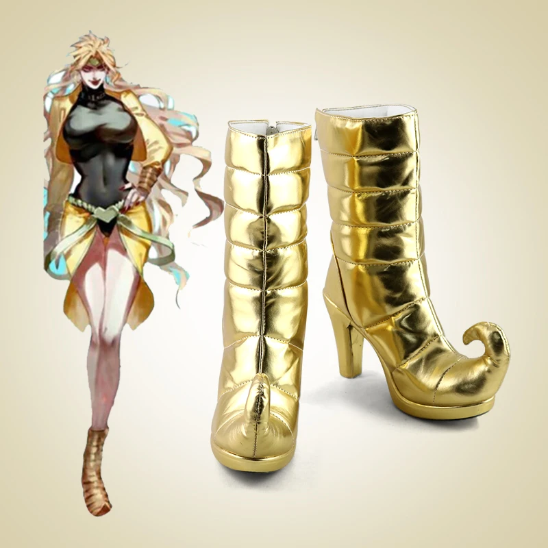 Dio Brando Cosplay Shoes yellow gold Boots Female Version