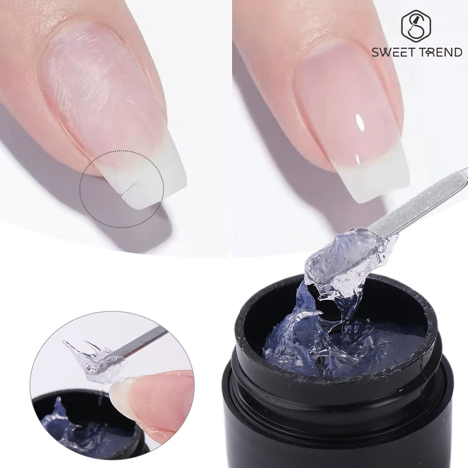 1/2bottle Fiber Repaired Nails Gel UV Soak Off Broken Cracked Nail Repair Gel Reinforcement Construction Gel Manicure Supplies