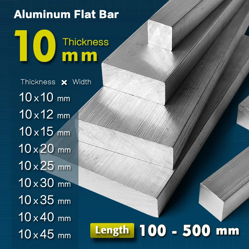 

Aluminum Alloy Plate Metal Solid Flat Bar Thickness 10mm-45mm Width 10mm Length 100mm 150mm 200mm 250mm 300mm 350mm 400mm 500mm