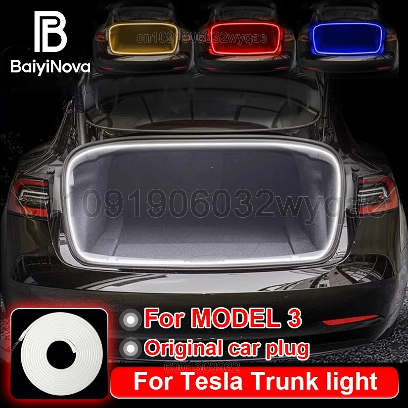 Luz de Porta-Malas para Tesla NOVO Modelo 3 Highland 2024 2025 Luz de Ambiente Interior Iluminação do Porta-Malas Traseiro Acessórios Automotivos