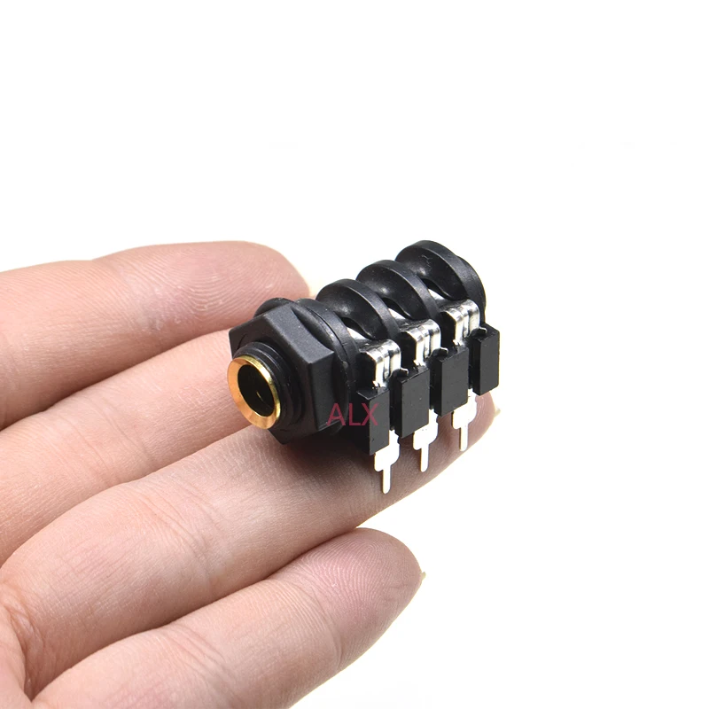2/5PCS 6.35mm/6.35 Stereo Audio Microphone Female Socket/Jack Connector 6.3mm 6P/6Pin For PCB Plug-in