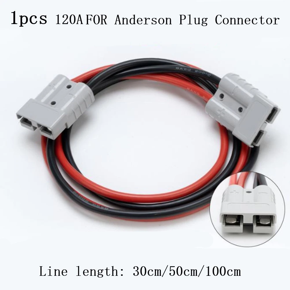 

120A 600V FOR Anderson Plug Double Head Battery Charging Connector DC Kit 30cm/50cm/100cm 2 Stitches UL94-V0 Cable Connectors