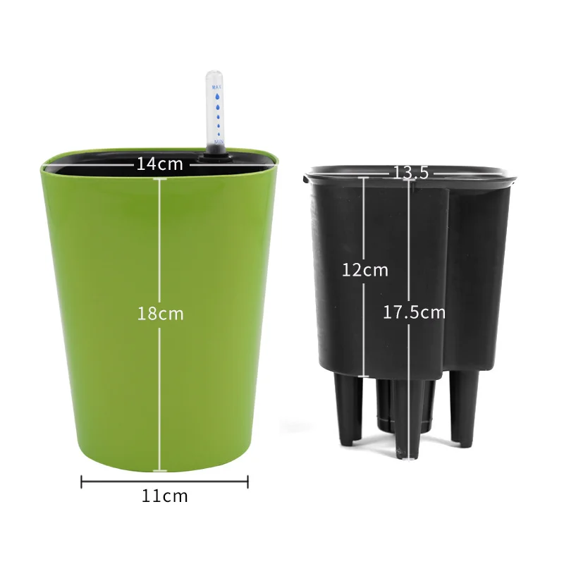 1PC Indoor Plastic Flowerpot Self Watering Plant Pot with Water Level Indicator Home Decoration Bonsai Pots Plants Accessories - view 4