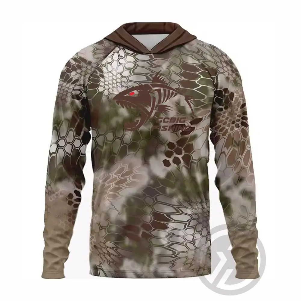 

Men's UPF Shirts Fishing Long Sleeve Hooded Shirts Camping Hiking T-Shirt UV Fishing Clothes Quick Dry Jerseys Sun Shirts