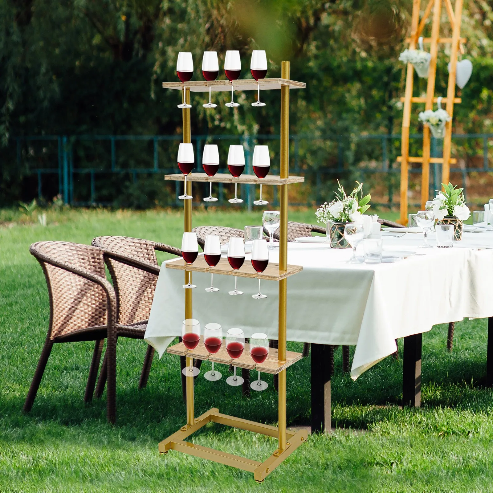 

Champagne Glass Holder for Party, 4 Tiers Champagne Wine Glasses Stand