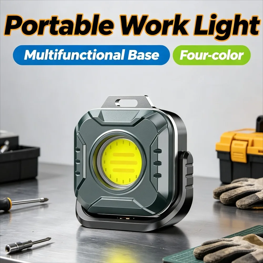 Super Bright COB Work Flashlight Portable Type‑C Rechargeable Magnetic Torch with Digital Power Display for Outdoor Emergency