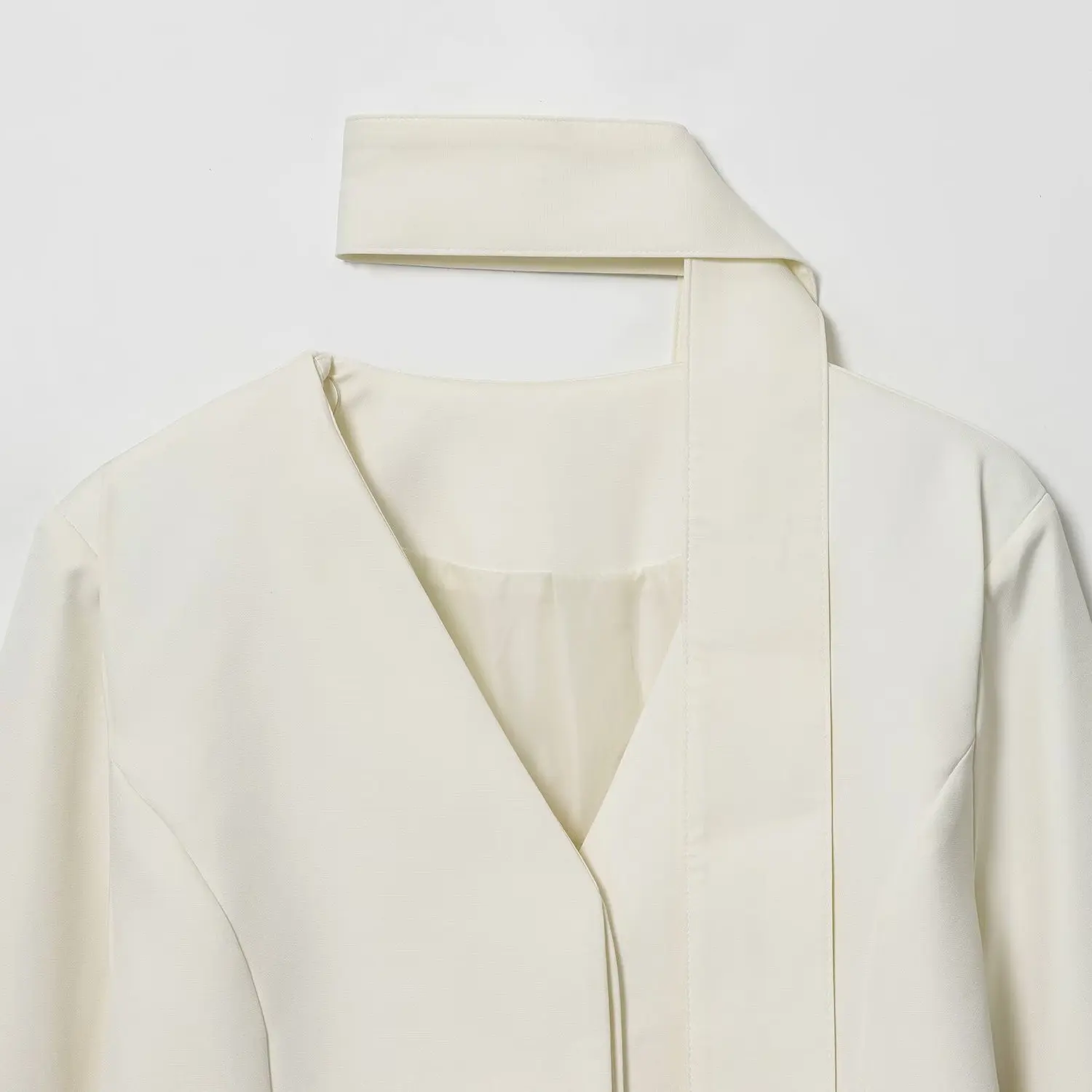 Lenço casual decorado v-ne cor pura solto ajuste terno jaet versátil feminino faion outerwear comute calor longo sve