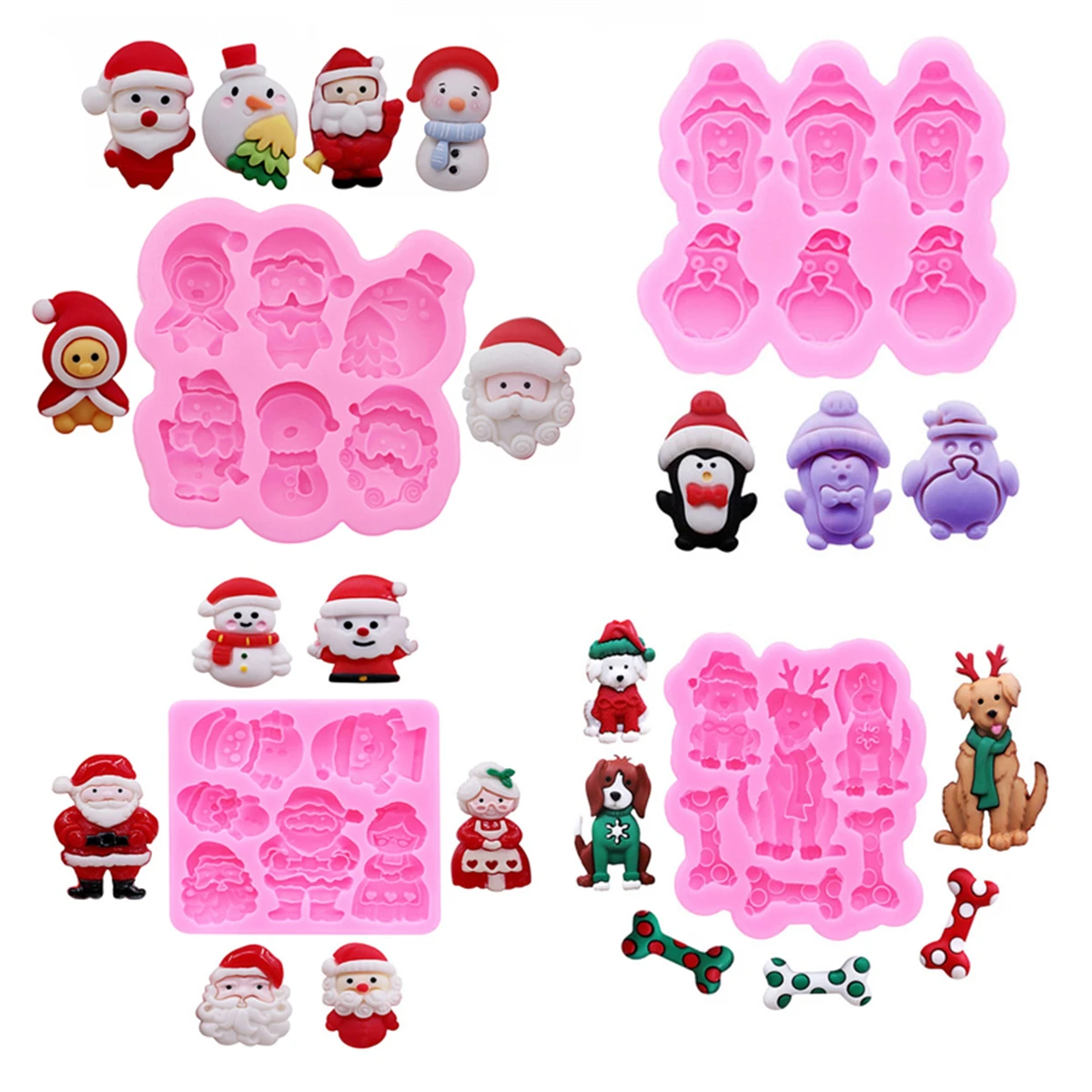Christmas Little Bell Silicone Mold for Fondant Sugar Cupcake Crafting Epoxy Resin Decorative Drop Glue Craft