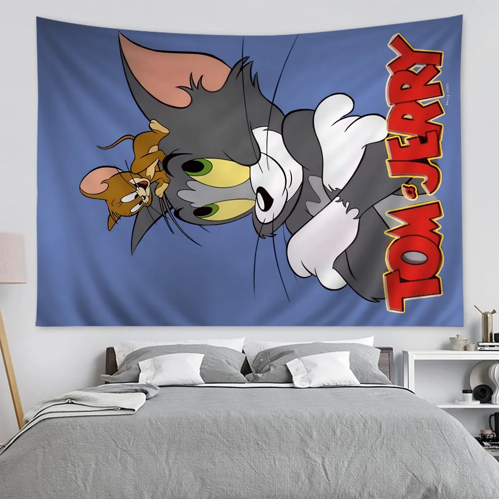 Curtoon T-tom And J-jerry Anime Tapestry Art Science Fiction Room Home Decor Wall Art Decor