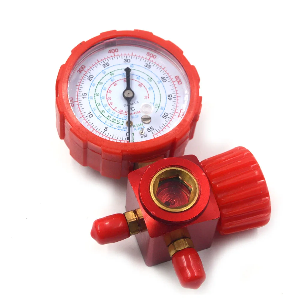 

Gzhengtong Car Air Conditioning High Pressure Gauge with Protect Casing Refrigerant R134A R12 R404A R410A with Sight Glass