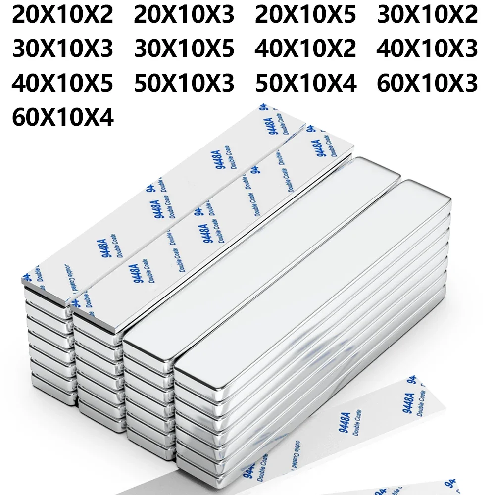 Super Powerful Magnet Neodymium With double-sided adhesive Magnet Block NdfeB N35 Strong Permanent Magnetic imanes Refrigerator