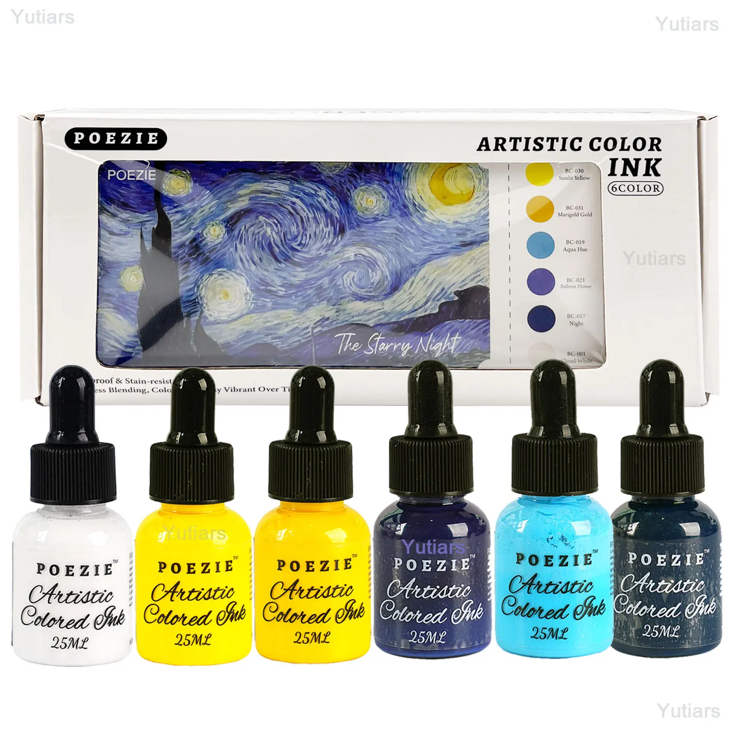 

Набор акриловых чернил Artist Grade, 6 шт., 25 мл, основные цвета, быстросохнущие чернила для аэрографии, техники Pouring Art и скрапбукинга