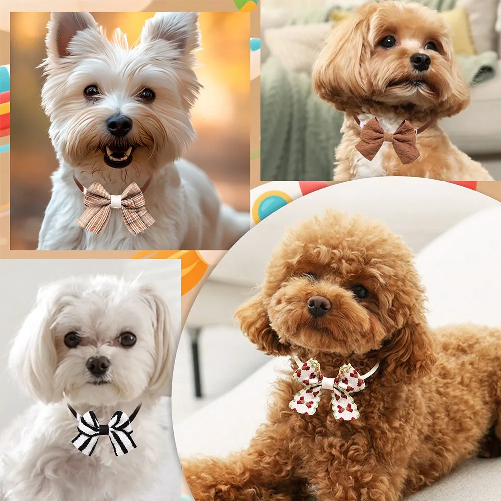 10 قطعة جرو الانحناء قابل للتعديل الكلب القوس العلاقات متعدد نمط الكلب بووتيس أطواق للحيوانات الأليفة للكلاب والقطط الحيوانات الأليفة الاستمالة اكسسوارات