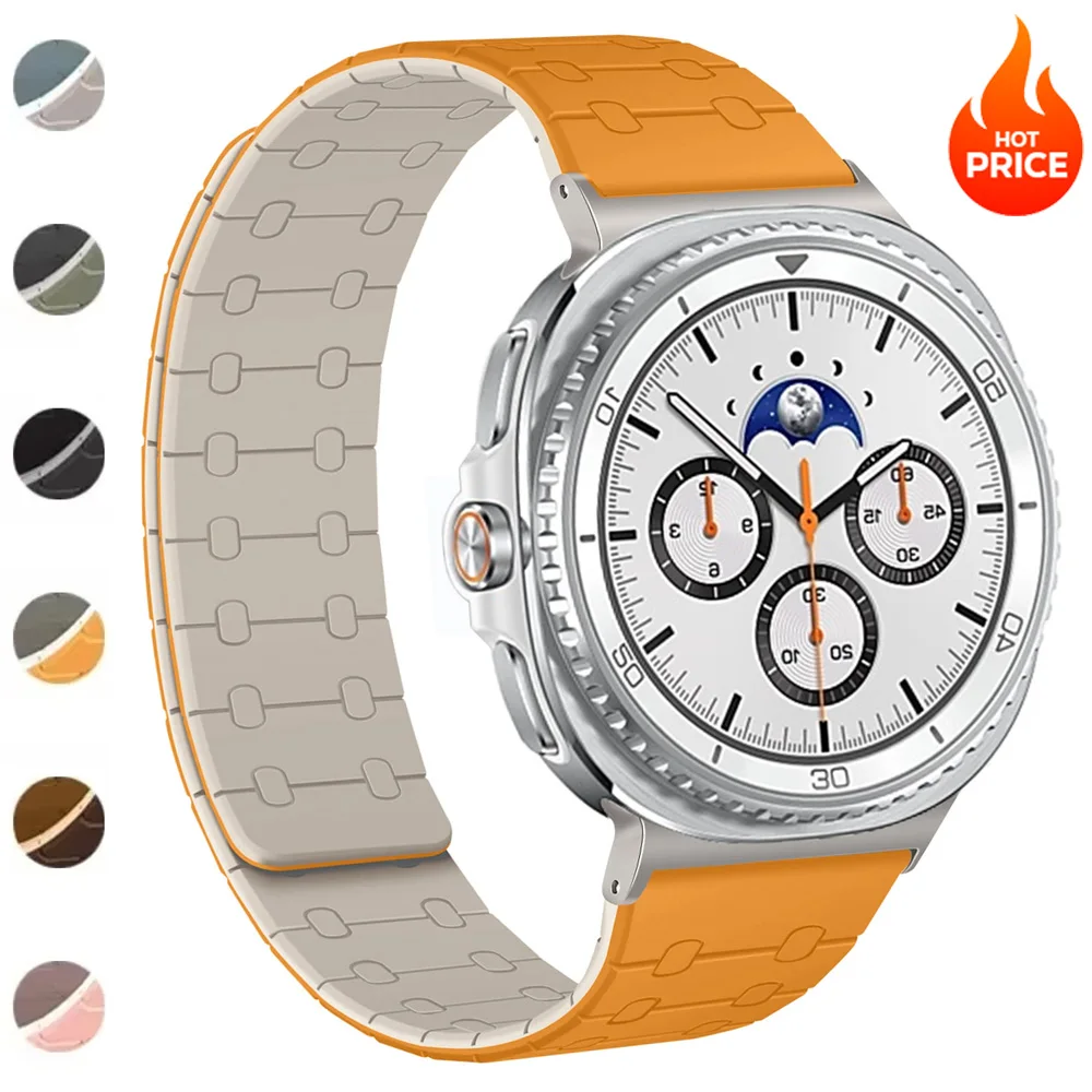 Pop Magnetic Silicone Band For Samsung Galaxy Watch 8 40mm 44mm 8 Classic 46mm Sport Strap For Galaxy Watch Ultra 47mm 2025 Brac