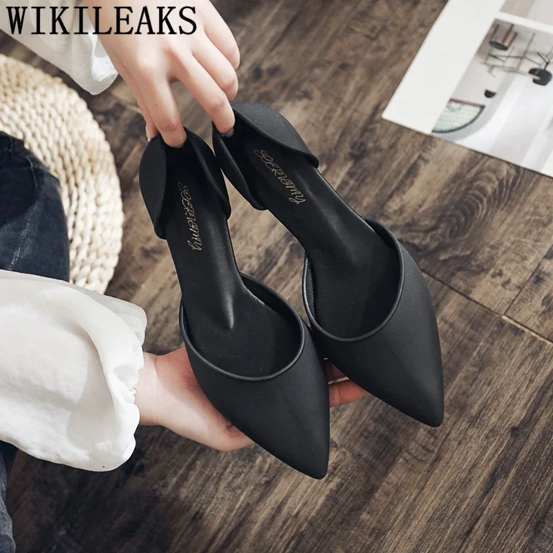 Pointed Heels Fashion Low Heel Shoes Elegant Shoes For Woman Party Shoes Chaussure Mariage Femme Buty Damskie Туфли На Каблуке