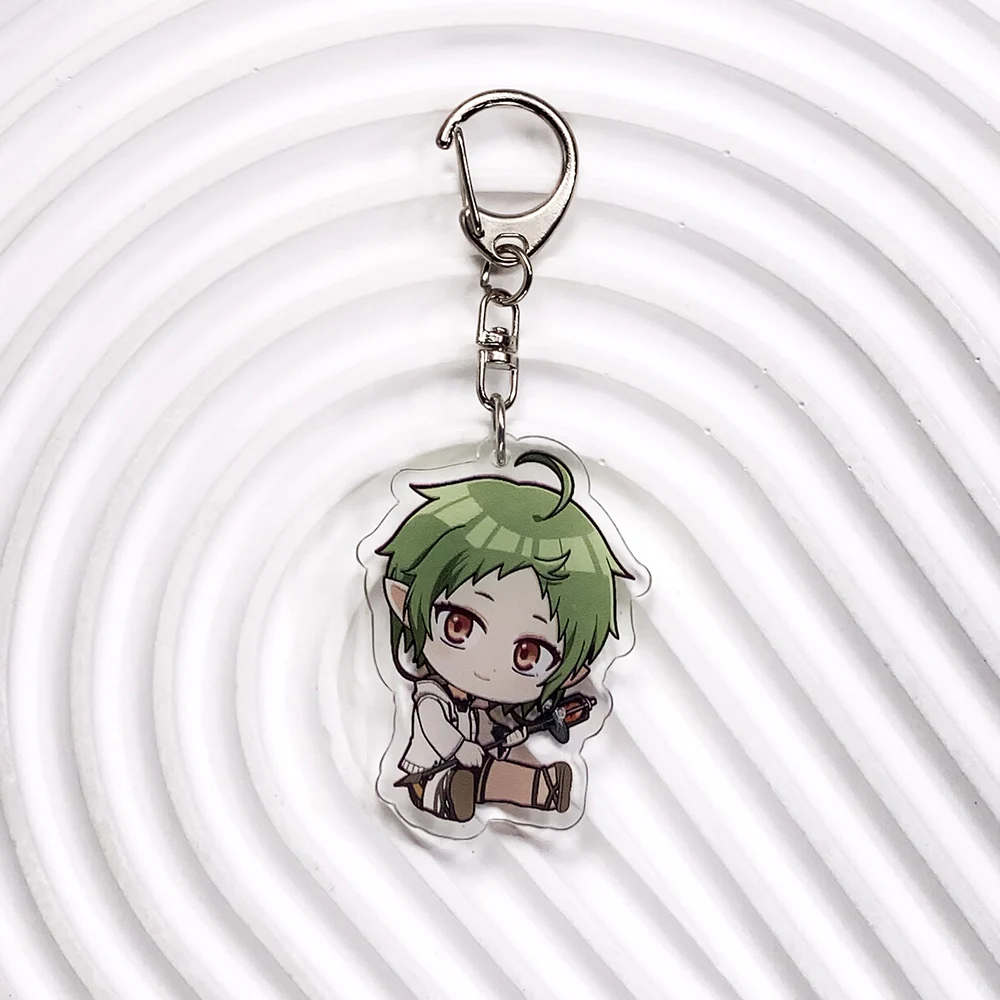 شخصيات أنيمي Mushoku Tensei الاكريليك سلسلة مفاتيح السيارة اكسسوارات حقيبة سحر الإبداعية على ظهره قلادة كيرينغ هدايا للأصدقاء