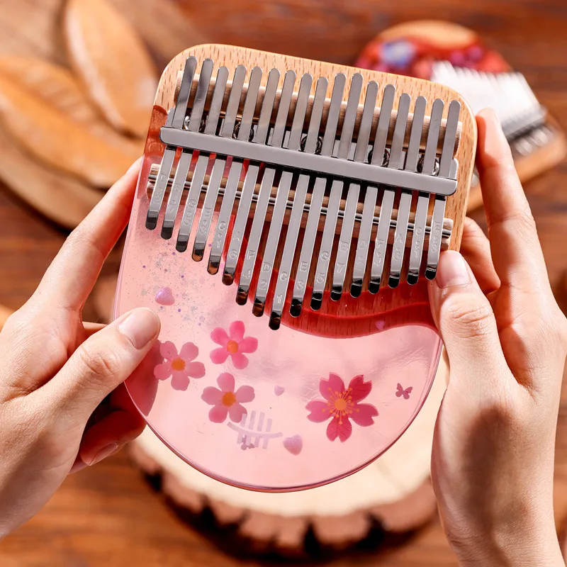 New Bright Cherry Blossom Thumb Piano 17-tone 21-tone Kalimba Piano