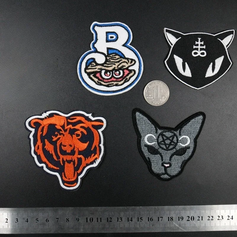 Evil Pentagram Cat Elf Cat Dog Bear Cloth Sticker, Clothing Adhesive Accessories Embroidery Factory Direct Sales Appliques