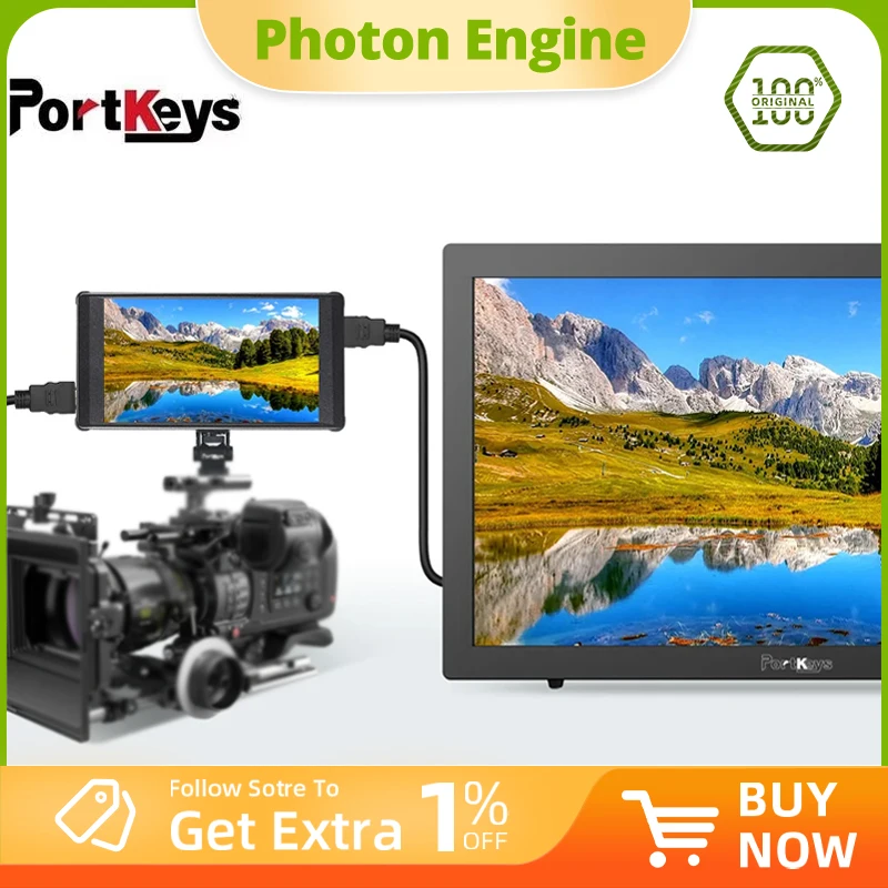 

Portkeys PT6 5.2" Touch Screen Camera Field Monitor 4K-HDMI Display Real Time Live Steaming Stretch Legs Effects for DSLR Camera