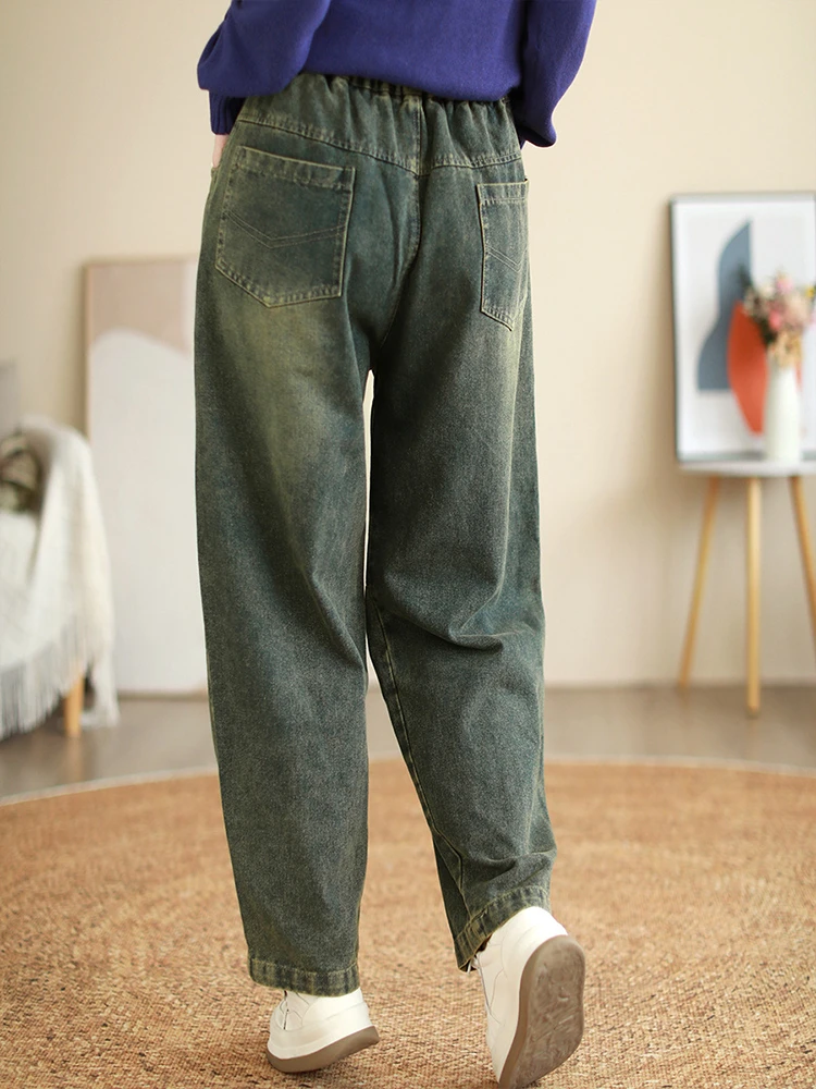 Max LuLu 2023 Fashion Vintage Jeans Womens Autumn Loose Classic Denim Pants Ladies Casual Elastic High Waist Harajuku Trousers