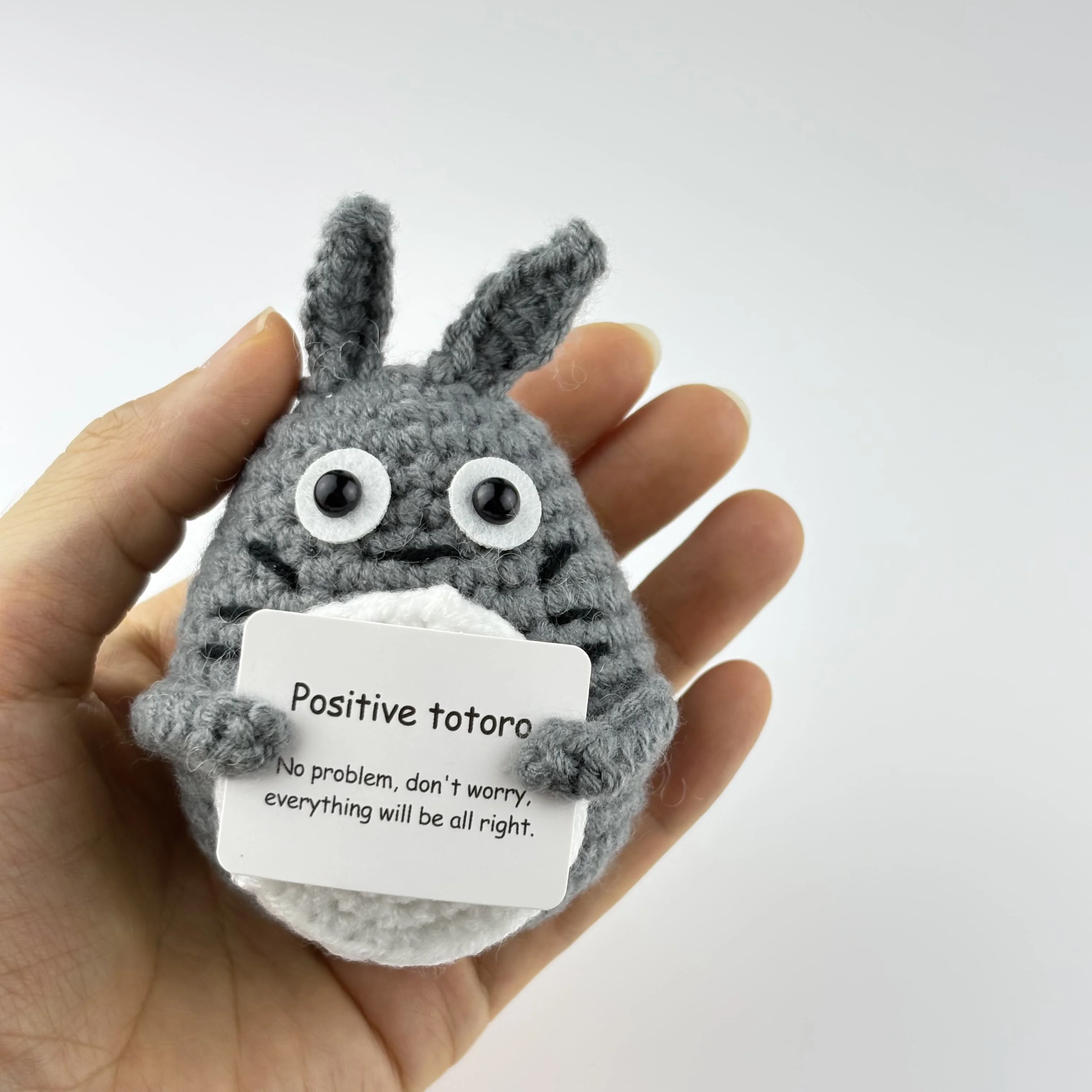 Positive Potato Funny Avocado Duck Cat Bees Cute Knitted Crochet Doll with Card for Mom Dad Friend Birthday Cheer Up Gift