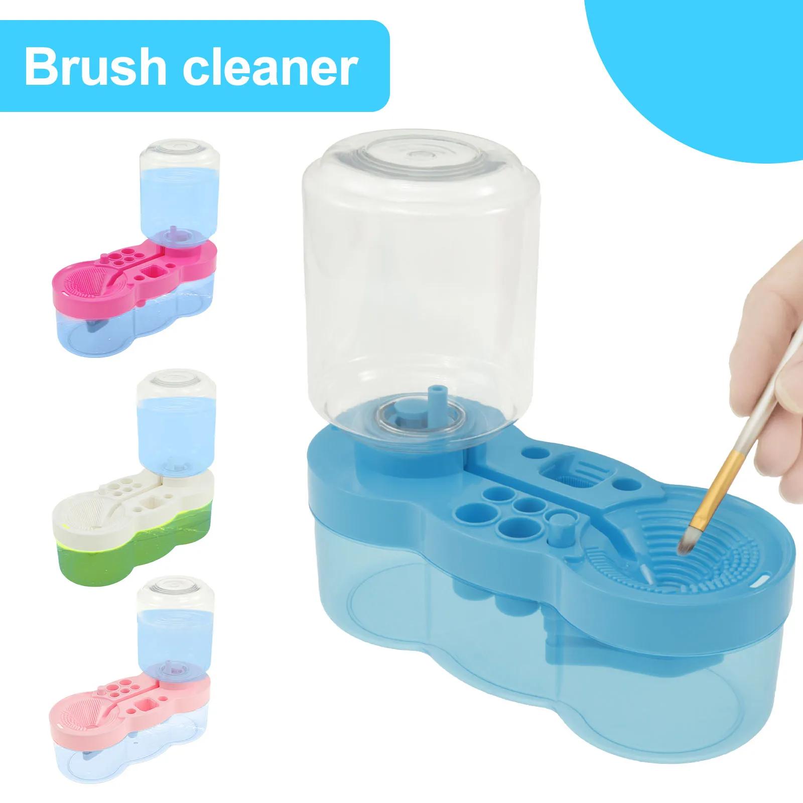 Paint Brush Cleaner Tool Multifunctional Painting Supplies with Paint Tray&Brush Holder Water Circulation for Acrylic Watercolor