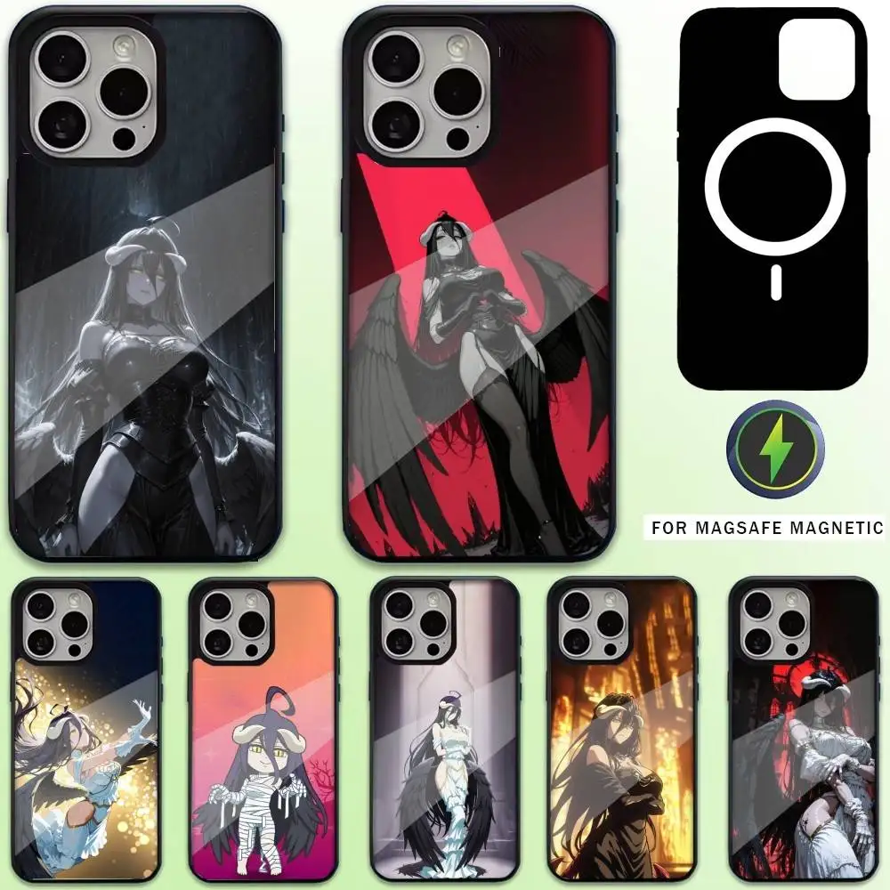

A-Albedo Cartoon O-Overlord Phone Case For iPhone17,16,15,14,13,12,11 Plus,Pro Max Magnetic For Magsafe Wireless Charging