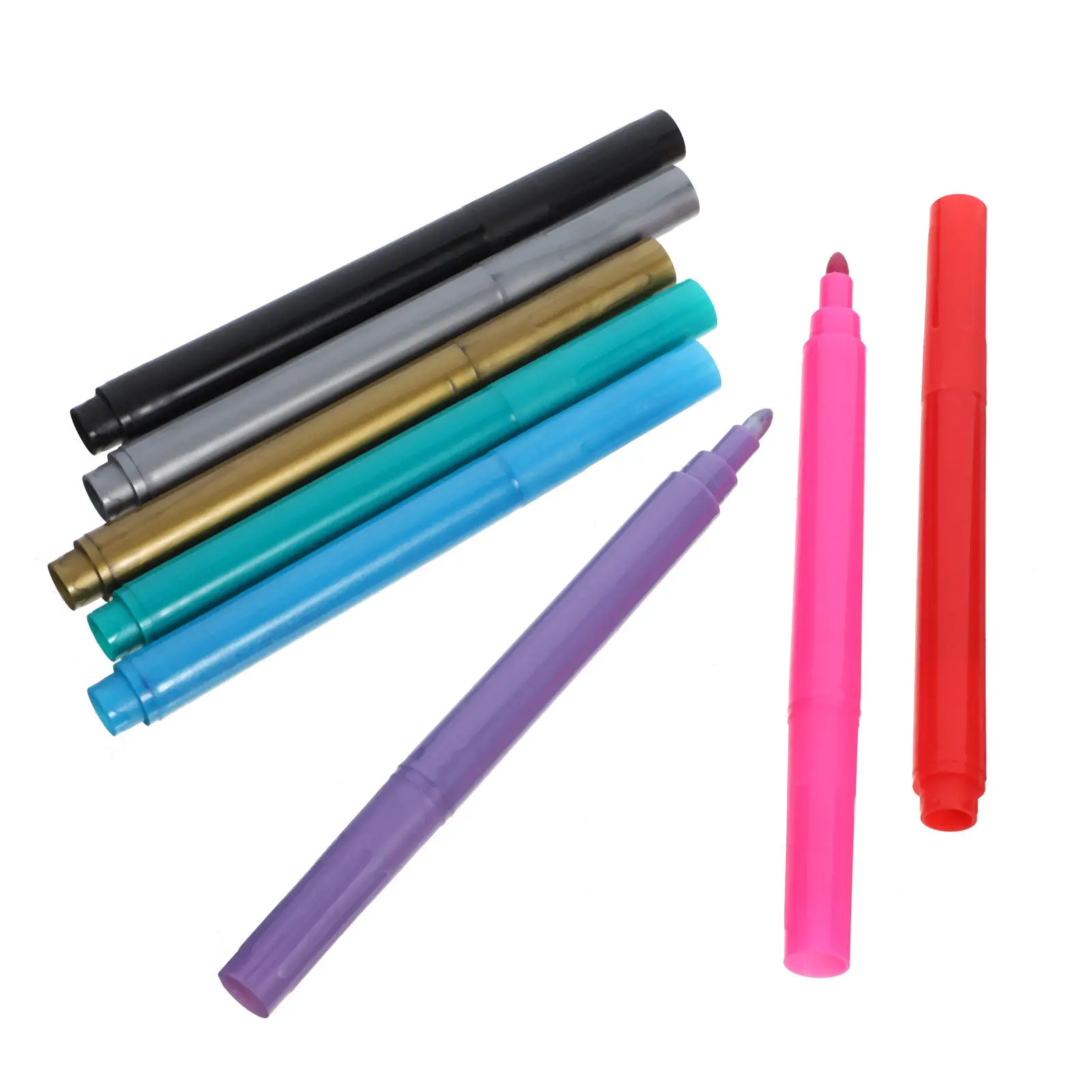 

8Pcs Metallic Wine Glass Markers Washable Quick Drying for Parties Glassware Scrapbooking Coloring Drawing Calligraphy Shimmer