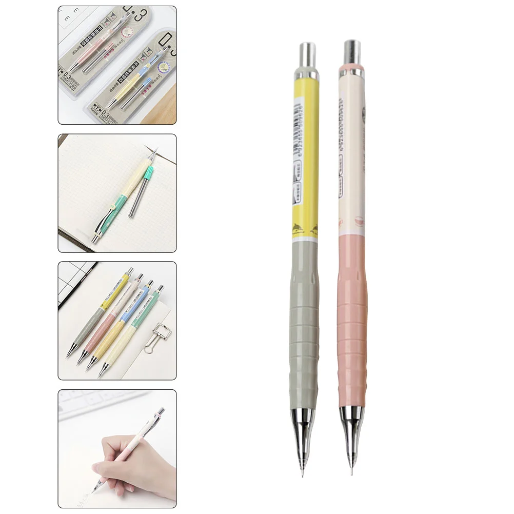 2 Sets Pencil for Draft Drawing Office Lead Pencils Marking Mechanical Non-slips Plastic Automatic Student Use