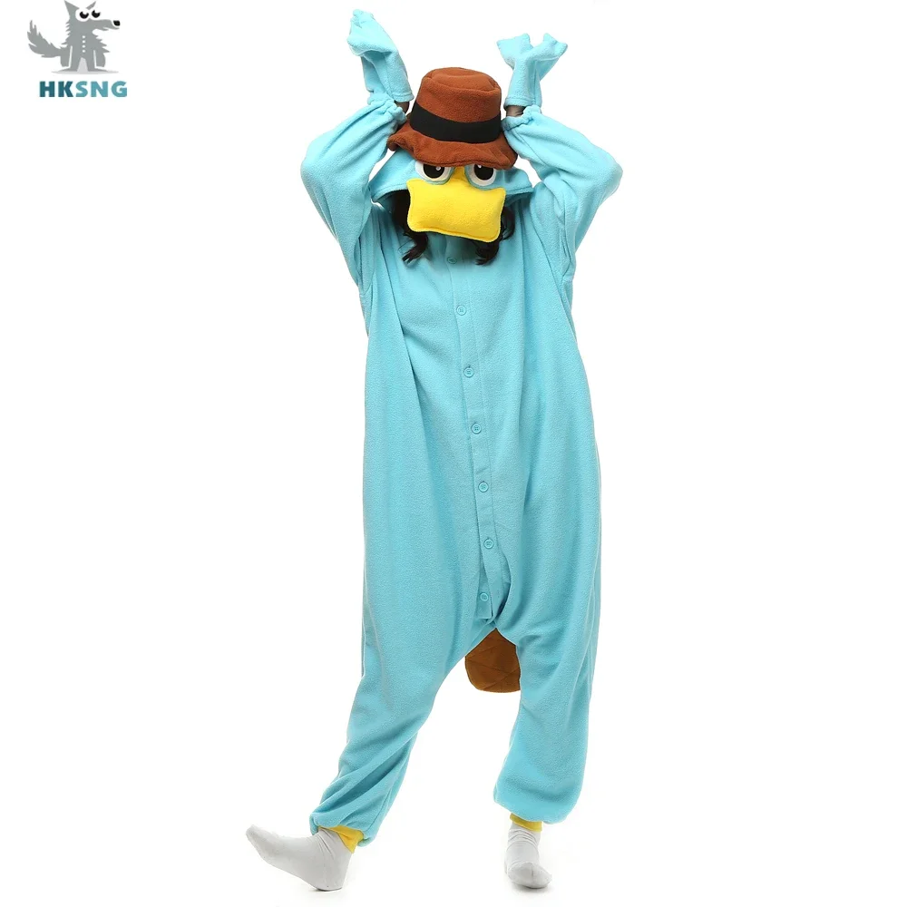 HKSNG Animal Adult Kigurumi Platypus Duckbill Onesie Cartoon Family Party Pajamas Cosplay Costumes Sleepwear