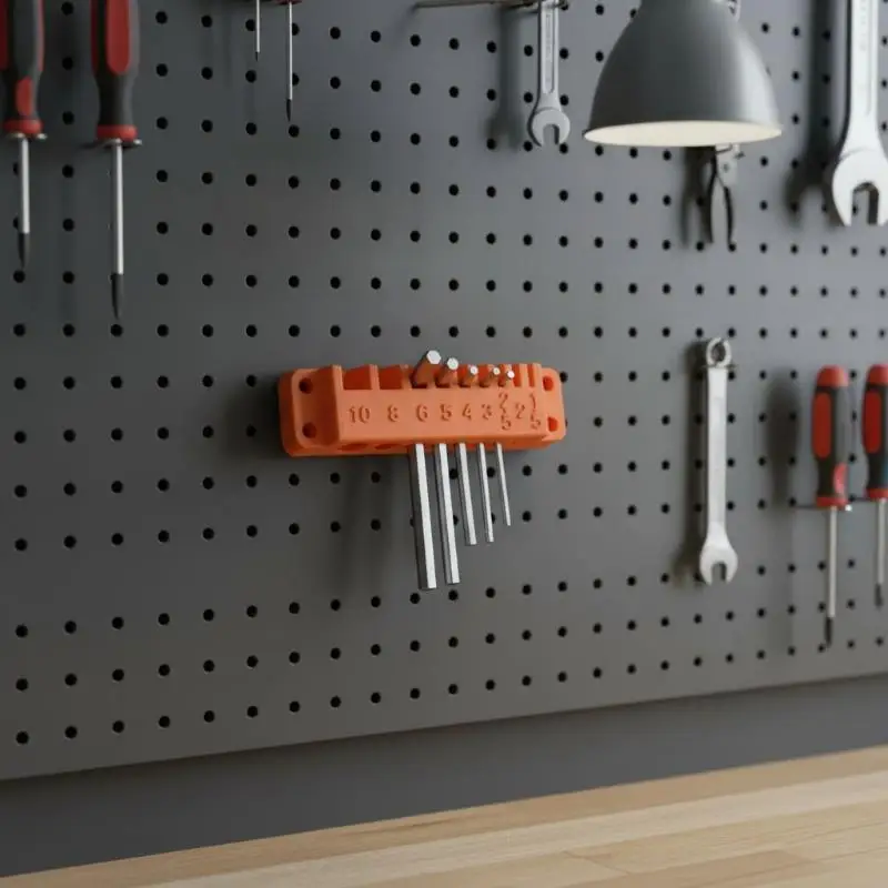 Hex Socket Organizer Punch-Free Wall Mount Tool Storage Rack Easy Install Pegboard for Home Garage Repair Work Storage