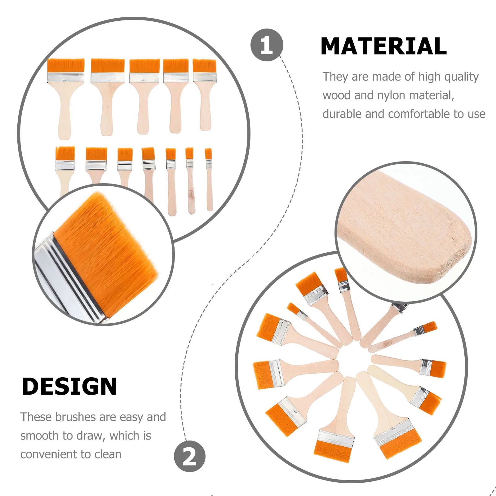 12Pcs High-Quality Nylon Hair Paint Brushes Portable Drawing Set for and Adults Unleash Creativity Varnishes Acrylic