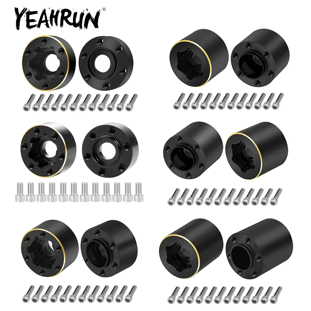 YEAHRUN Brass 1.9inch/2.2inch Wheel Rims Hex Extension Insert Balance Weights for TRX-4 Axial SCX10 1/10 RC Car Model Parts