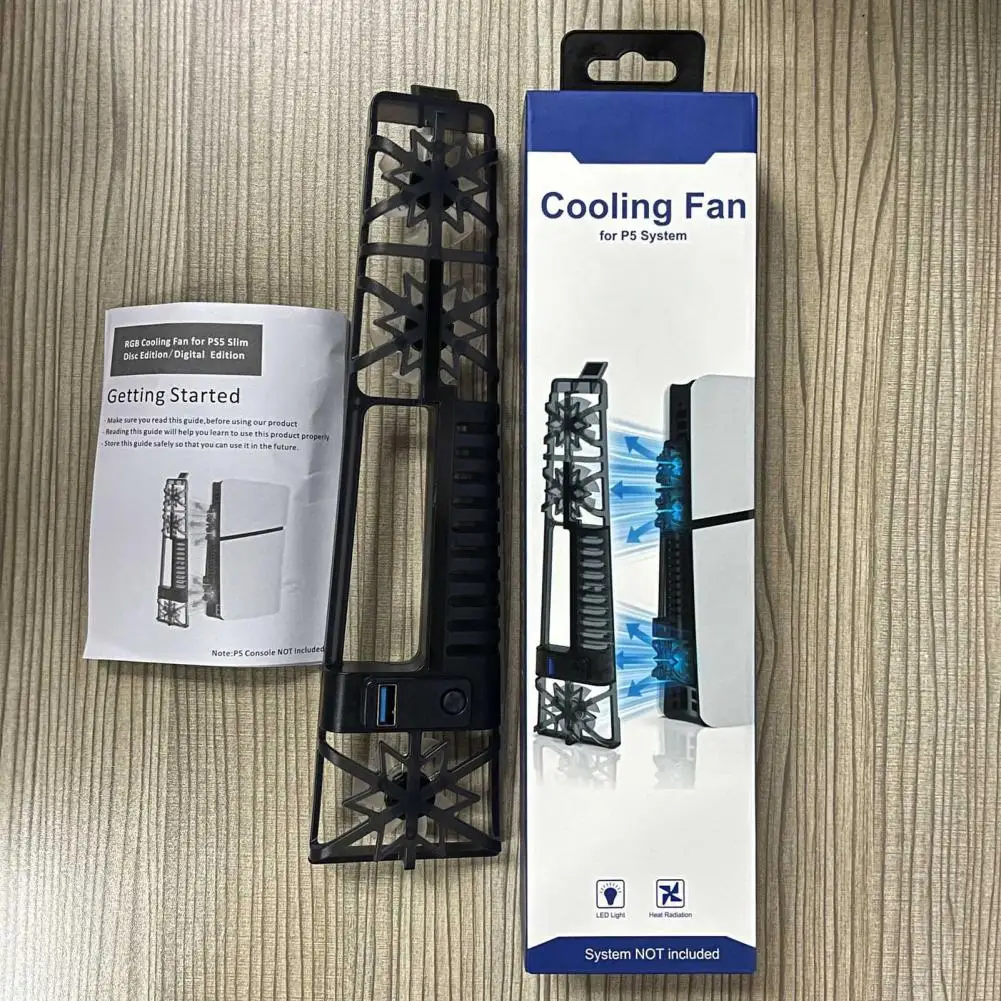 Вентилятор с подсветкой, турбонагнетатели для Ps5, тонкий вентилятор для Ps5, тонкая консоль, мощная вентиляция Rgb, светильник, тихие вентиляторы для Ps5