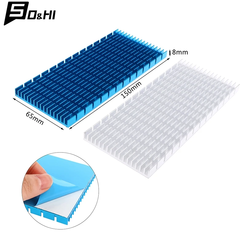 1Pc Aluminum Radiator Fin Mobile Phone Cooling Heatsink Radiator Cutting Slot Heatsink Blind Radiating Fin Heat Sink 150*65*8MM