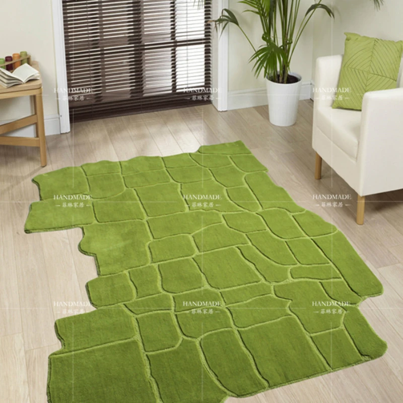 Modern Jane European bedroom personality creative irregular shaped green acrylic wool living room coffee table carpet mat