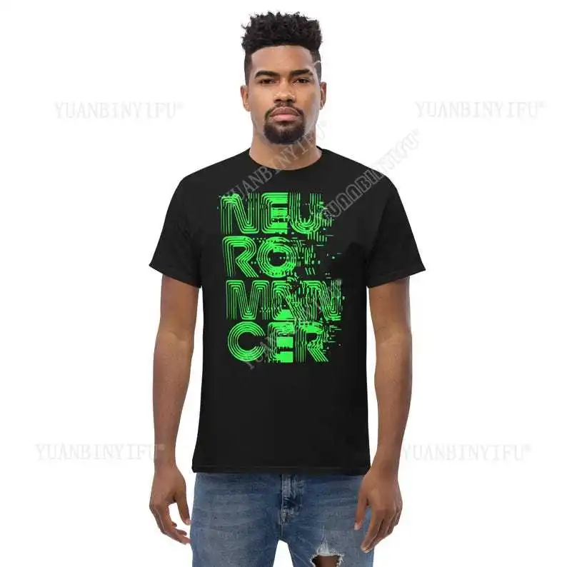 Neuromancer T-Shirt Cyber Tee Science Fiction Clothing cotton Vintage round neck Hip Hop Men Women Streetwear Tees Short Sleeve