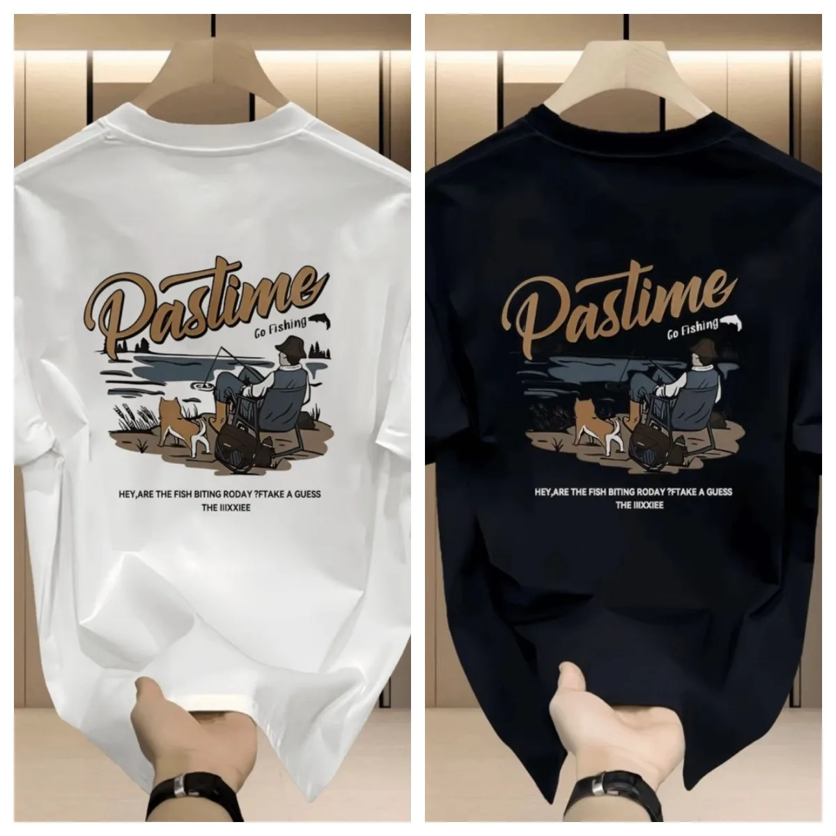 

American Cotton Short-sleeved T-shirt Personalized Printing Summer Ins Trendy Brand Men's Round Neck Loose