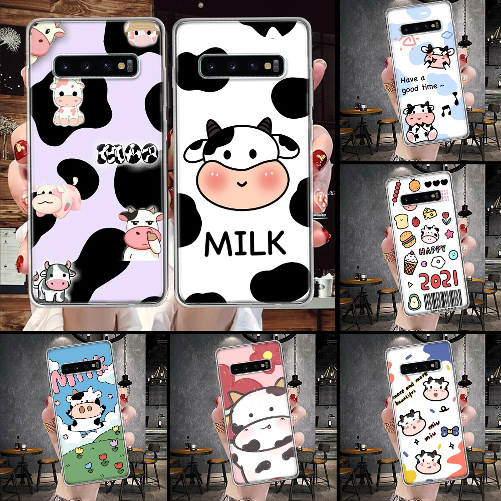 Dairy Cattle Cow Speckle Cute Soft Phone Case For Samsung Galaxy M31 M32 M51 M52 M21 M30S M12 Note 9 8 10 Lite 20 Ultra J4 Plus