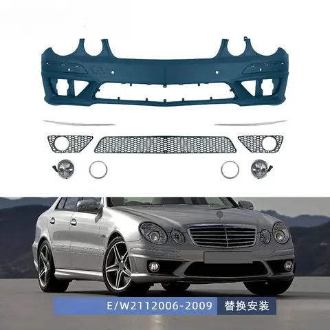 MINCHI Factory: W211 to E63 Front and Rear Bumper Body Kit 2006-2009 E-Class Models
