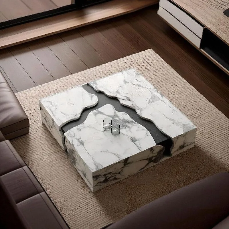 الحد الأدنى المنظم طاولة القهوة الفاخرة الطابق إطار بسيط طاولة القهوة التصميم الجمالي Meuble دي صالون اكسسوارات المنزل #2