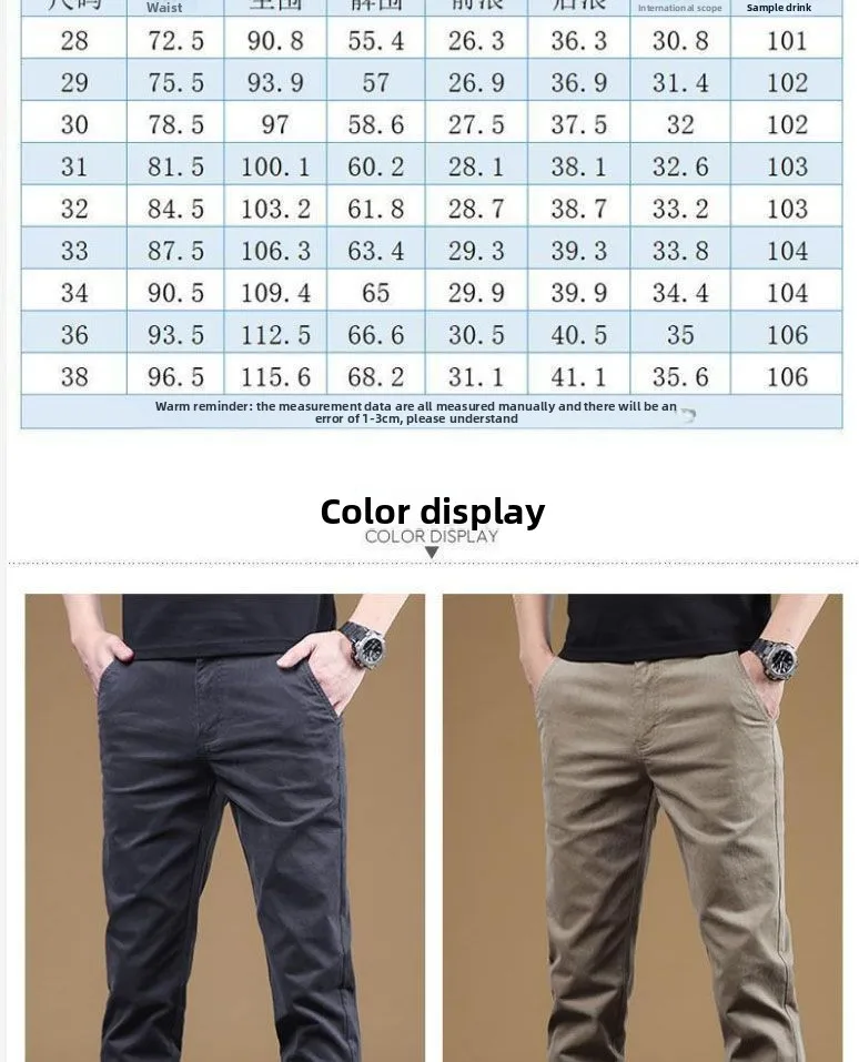 Hochwertige Dünne Baumwoll-Herrenhose Trendige Vielseitige Elastische Leichte Business-Hose Formelle Gerade Arbeitshose – Detail 10
